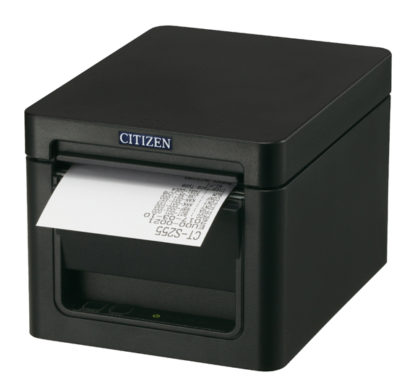 CT-S255WHETJ-BKコンパクトラインサーマルプリンター（印刷速度300mm/秒、用紙幅58/80mm、カッター付、有線LAN＋USBホスト（2ポート）I/F、XML対応 ブラック)シチズン・システムズ㈱