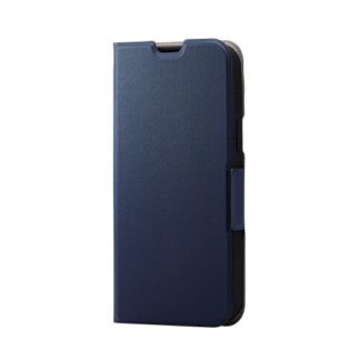 PM-A22BPLFUNV<BR>iPhone 14 Plus用レザーケース/手帳型/UltraSlim/薄型/磁石付き/ネイビー<BR>エレコム㈱