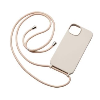 PM-A22BSCSSGY<BR>iPhone 14 Plus用ハイブリッドシリコンケース/ショルダーストラップ付き/グレージュ<BR>エレコム㈱