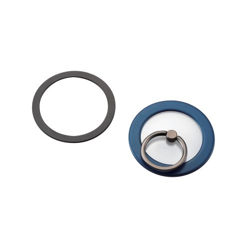 P-STRMKPCRNVマグネットスマホリング/クリア/メタルプレート付属/ネイビーエレコム㈱