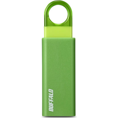 RUF3-KS16GA-GRオートリターン機構搭載 ノックスライド USB3.1（Gen1）/USB3.0対応 USBメモリー 16GB グリーン㈱バッファロー