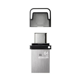 MF-CAU32064GSV<BR>USBメモリ/USB3.2(Gen1)/Type-C/キャップ式/64GB/シルバー<BR>エレコム㈱