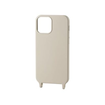 PM-A20BHVSCSHGYiPhone 12/12 Pro用ハイブリッドシリコンケース/スマホショルダーストラップホール付き/グレージュエレコム㈱