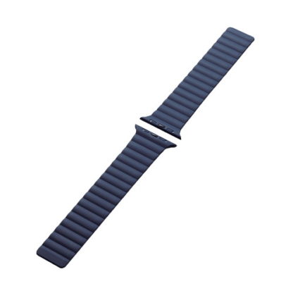 AW-45BDMAGNVApple Watch 49/45/44/42mm用バンド/マグネット/シリコン/ネイビー×ホワイトエレコム㈱