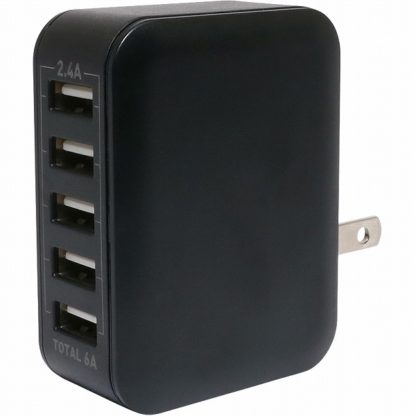 IPA-60U2/BKUSB-ACアダプタ 5ポートタイプ 5V6A対応 ブラック㈱ミヨシ